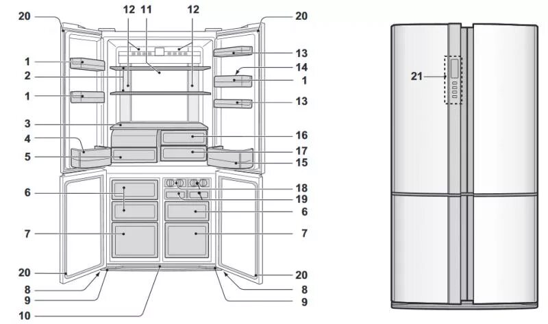 Холодильник Sharp SJ-ex98fbe. Холодильник (Side-by-Side) Gorenje nrs918fmx чертеж. Холодильник лж двухкамерный габариты. Sharp SJ-ex98fbe Размеры.