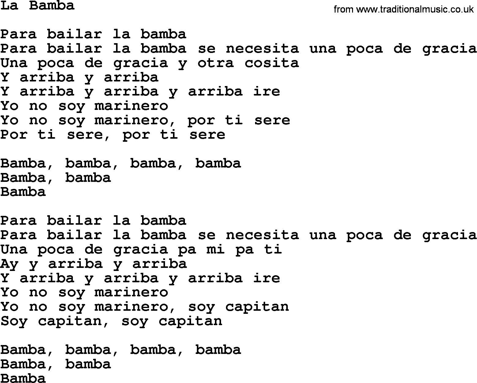 Песня английская la la la. La Bamba текст. Ла ла ла ла текст. La la la текст. Песня la la la la la текст.