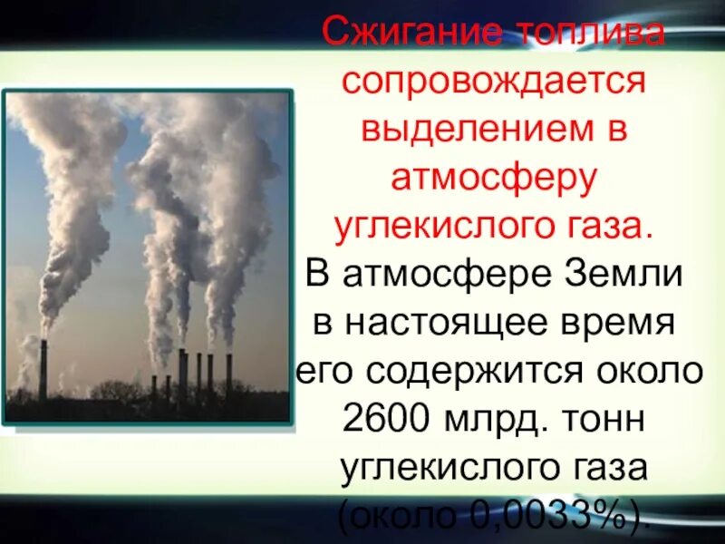 Воздух на сжигание газа. Выделение углекислого газа в атмосферу. Экологические проблемы углекислого газа. Сгорание топлива в атмосфере. Причины выбросов углекислого газа.