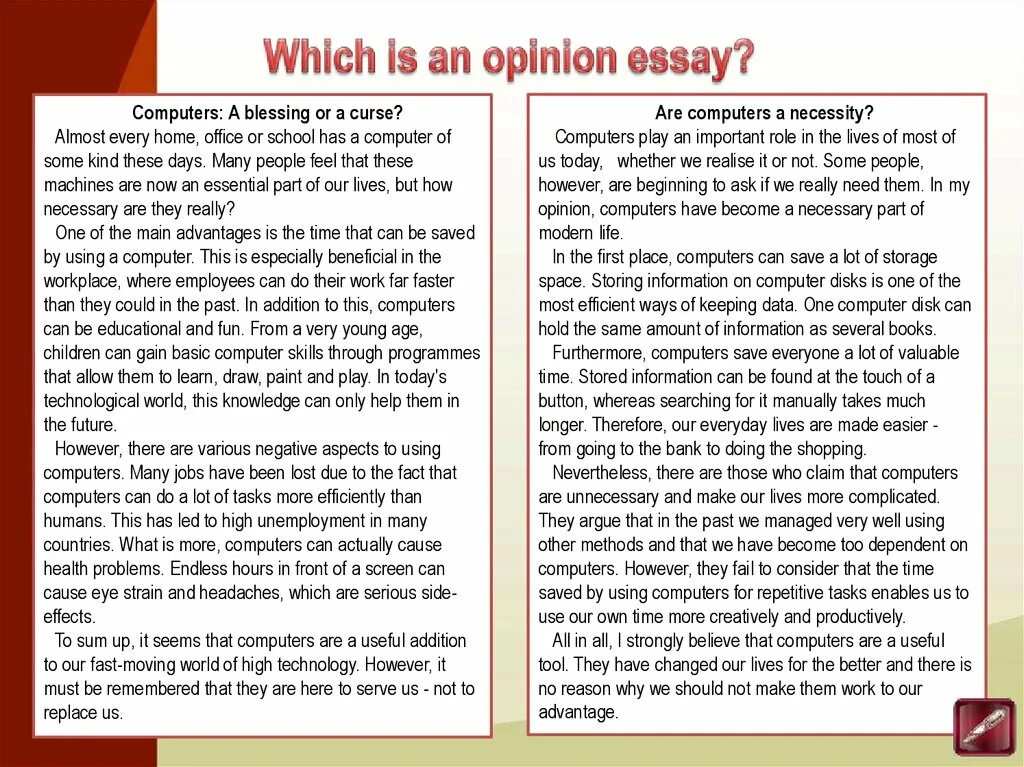 What should the main. Эссе на тему Computers a Blessing or a Curse. Сочинение opinion essay. Эссе по английскому на тему компьютеры. Темы для эссе по английскому.