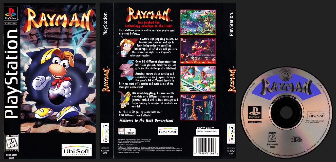 Игры на пс 1 для эмулятора. Rayman Sony PLAYSTATION 1. Rayman 2 ps1 Cover. Рейман на плейстейшен 1. Rayman 1995 ps1.