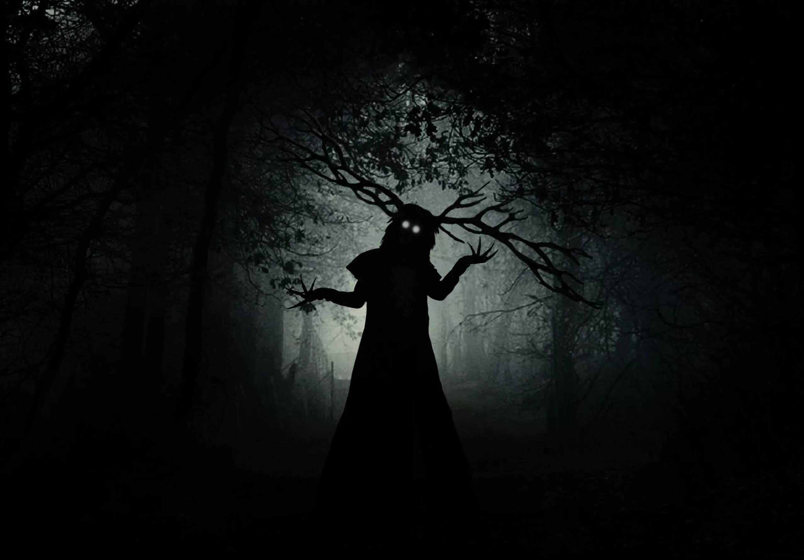 Мрачный никто. Темный силуэт в лесу. Темный лес с призраками. Черный силуэт в лесу. Лесная ведьма страшная.