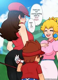 princess peach, mario, pauline, golf pauline, and golf peach (mario and 3 m...