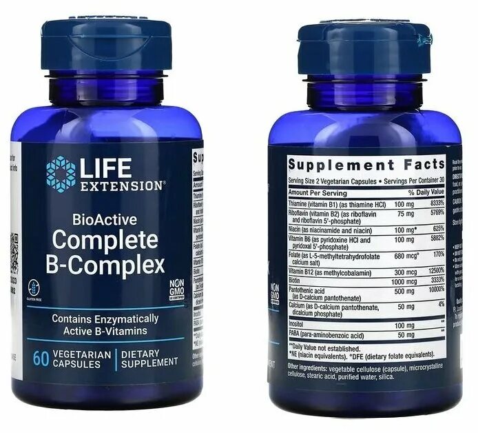 Life extension инструкция. Complete b-Complex 60 капсул. Life Extension Bioactive complete b-Complex. В комплекс Life Extension. Life Extension витамины b Complex.