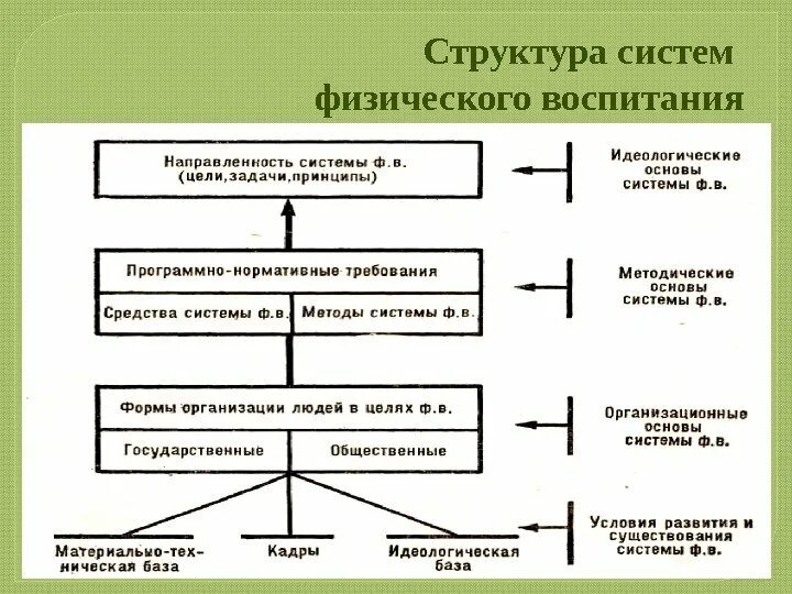 Схема системы физического воспитания. Структура теории физической культуры. Система физического воспитания характеризуется:. Структура педагогической системы предмета физическая культура.