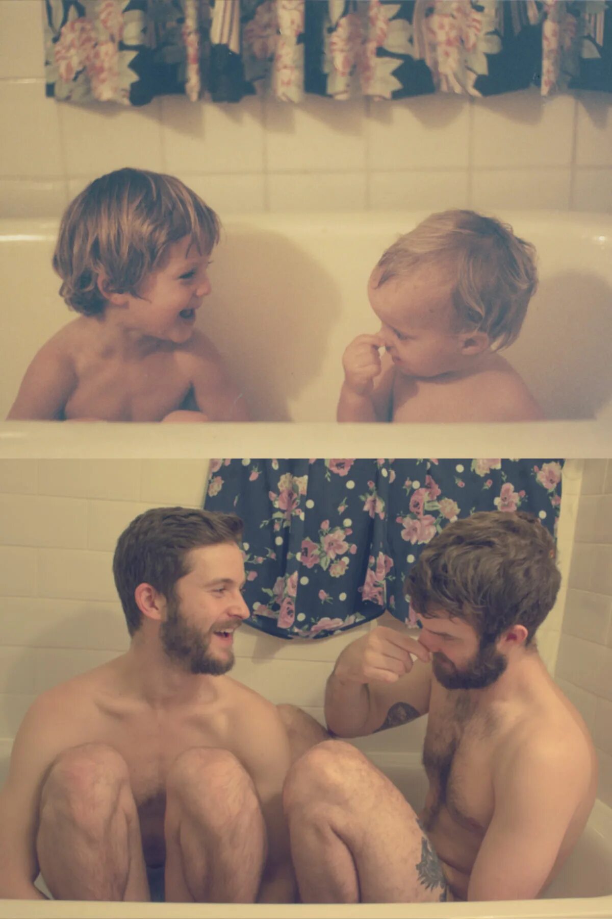 Отец и сын. Два брата в ванной. Фотосессия с сыном. Сын в ванне. Отец подсматривает как сыновья