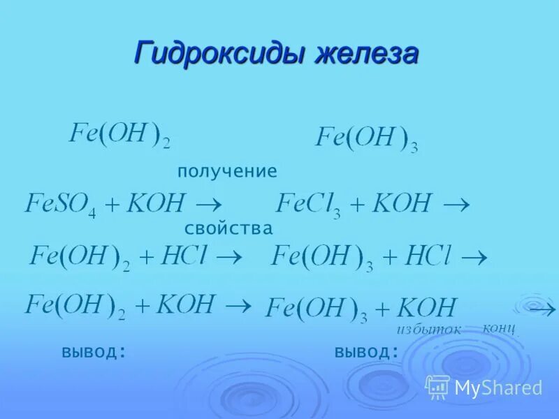 Гидроксид железа 2 получить гидроксид железа 3