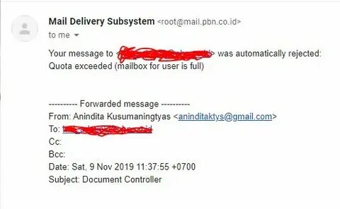 Mailbox for user is full перевод