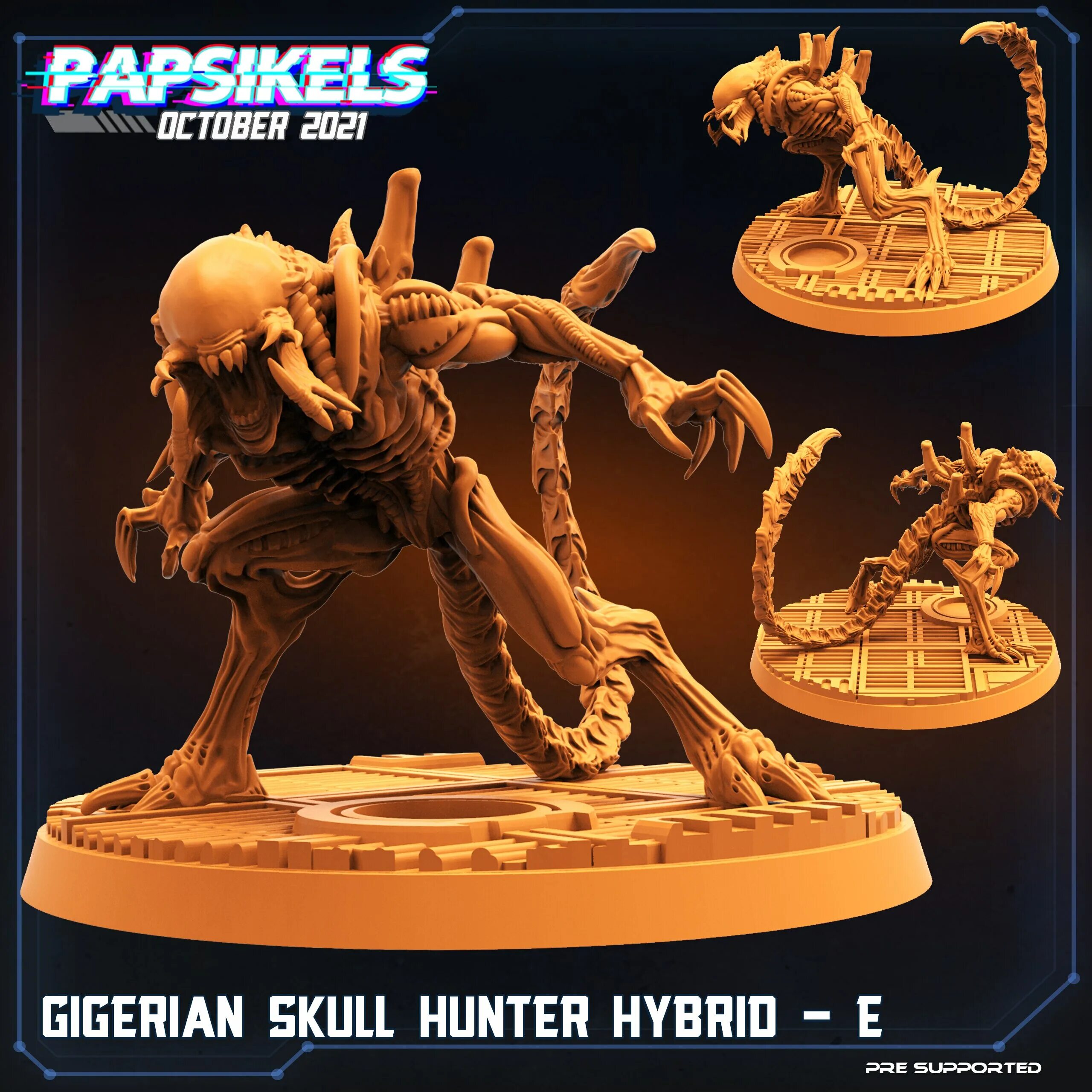 Papsikels. Papsikels Kickstarter. Papsikels Miniatures Aliens. Hunter Skull. Хантер гибрид