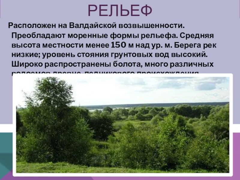 Формы рельефа преобладают