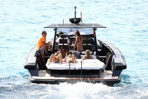 Tania Cagnotto was seen topless on a boat with friends near Formentera, Spa...