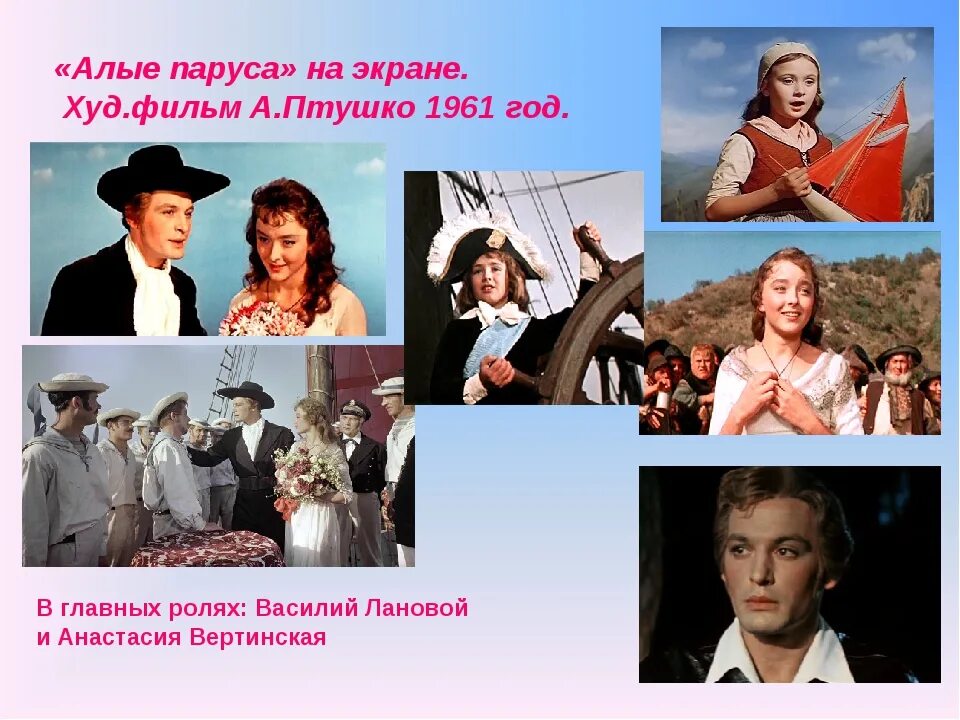 Отношение к героям алые паруса. А С.Грин Алые паруса экранизация 1961.