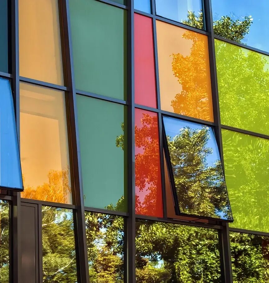 архитектурная зеркальная пленка. зеркальная тонировка на окна. оконные стекла. солар сильвер стеклопакеты. стекло зеркальная тонировка.