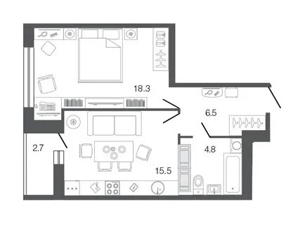 Планировка квартиры 45 кв