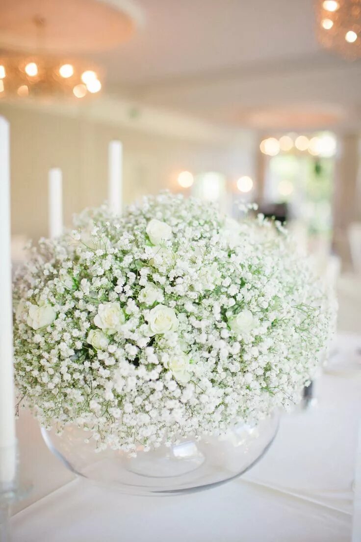 Гипсофила в вазе фото Blooming Baby's breath with Glass Vase Artificial Baby's breath Floral Arrangeme