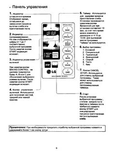 Хлебопечка lg инструкция по применению