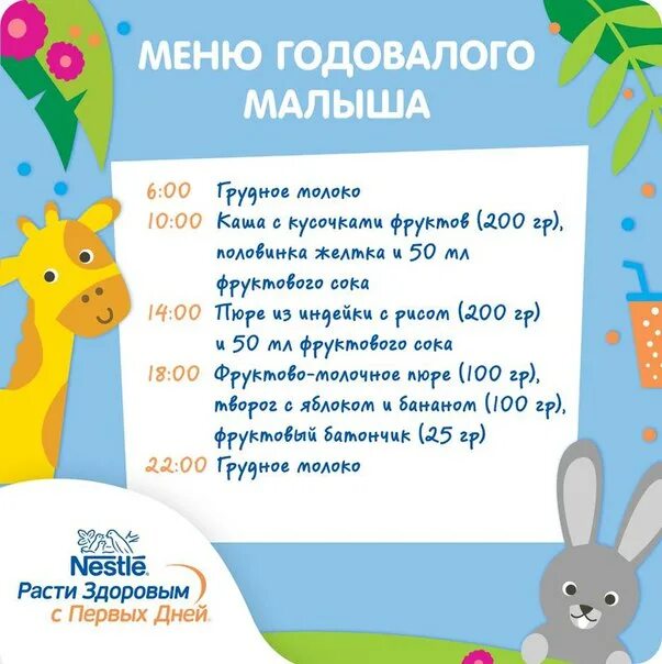 График ребенка в 1.5 года