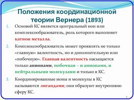 Теория строения комплексных соединений