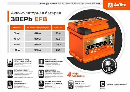 Аккумулятор зверь efb