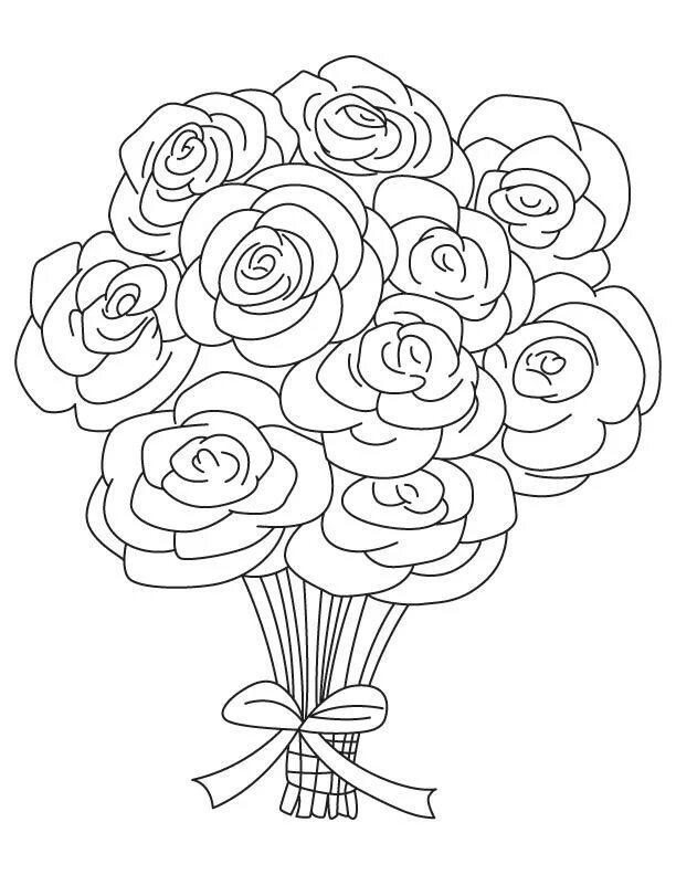 Букеты раскраска для детей распечатать Flower Bouquet coloring pages Printable coloring pages Flower bouquet drawing,