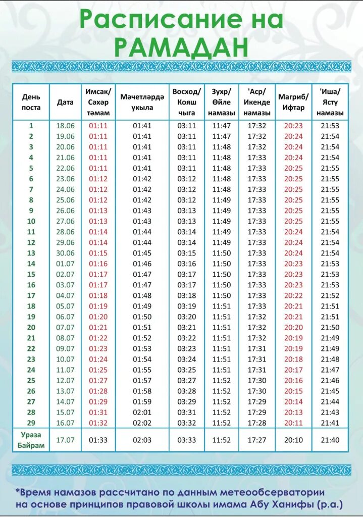 Таблица Рамадан. Расписание Рамадана. Таблица поста Рамадан. Таблица месяца Рамадан. Ураза расписание приема