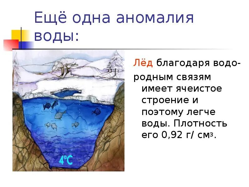 Лед легче воды