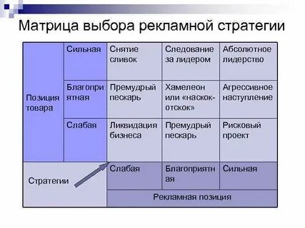 Матрица продуктовой стратегии