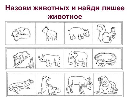 Дикие животные задания для дошкольников