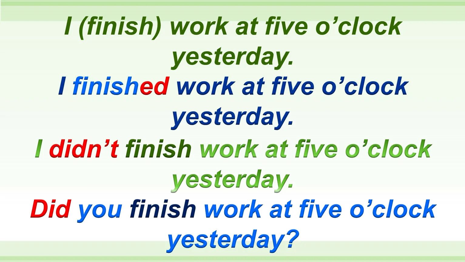 At Five o'Clock. At 5 o'Clock yesterday какое время. Yesterday часы. Предложение с at 5 o'Clock yesterday afternoon. Did she work yesterday