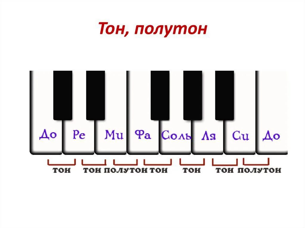Звук на 3 тона. Схема клавиатуры фортепиано тон полутон. Клавиатура по сольфеджио тон и полутон. Тон и полутон на клавиатуре фортепиано. До мажор гамма тон тон полутон.