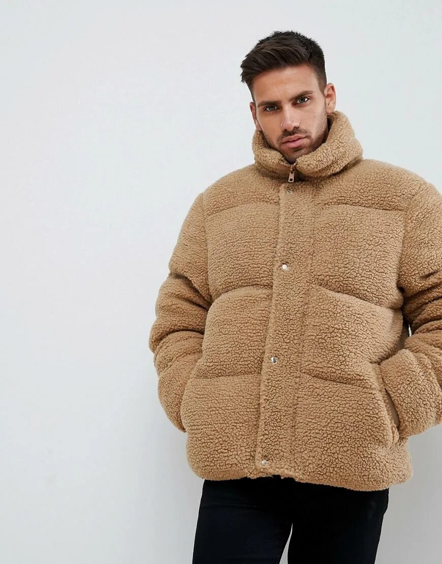 Teddy Puffer мужской. Дутая куртка River Island. Куртка мужская Ривер Исланд искусственный мех. Куртка Ривер Исланд мужская.