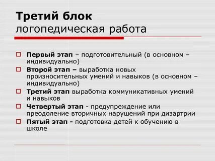 Логопедическая работа при дизартрии