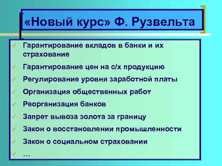 Суть курса рузвельта. Новый курс Рузвельта. Новый курсрузвельа. Новый курс Рузвельта таблица. Особенности нового курса Рузвельта.