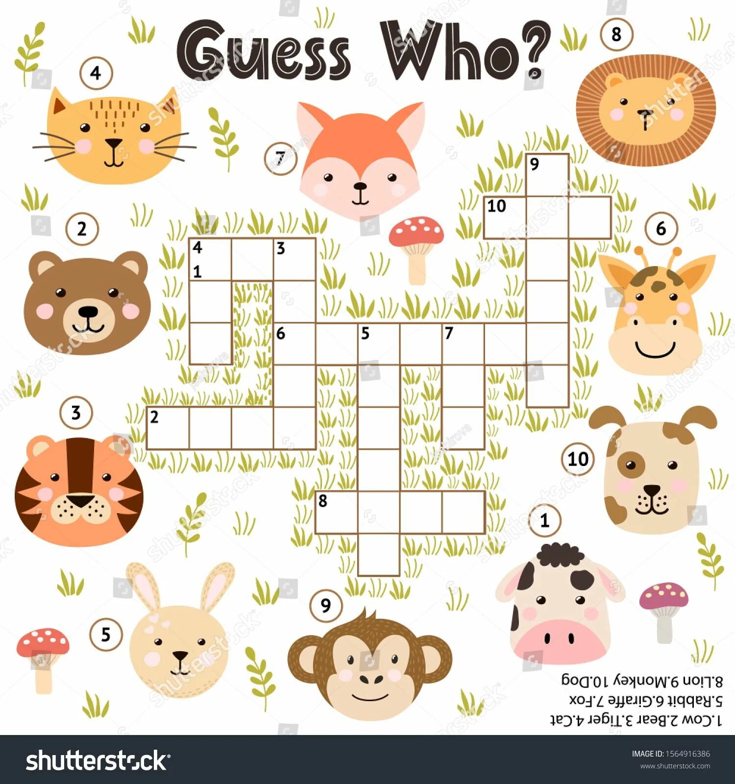 Guess the crossword. Игра guess who животные. animals crossword for kids. animal crosswords. animal guessing game for kids.