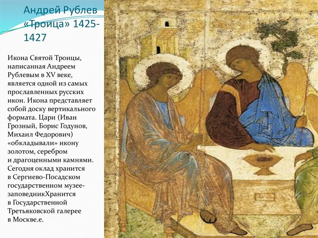 Канон троице. Икона св Троицы Андрея Рублева.
