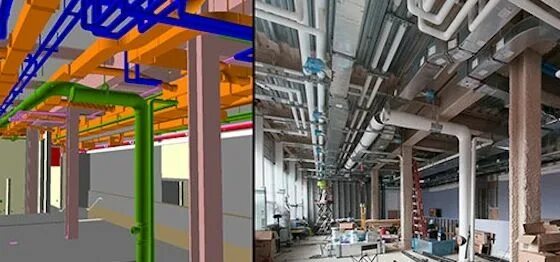 Facility project. 3д проект вентиляции. building information modeling foto. facility services rus.
