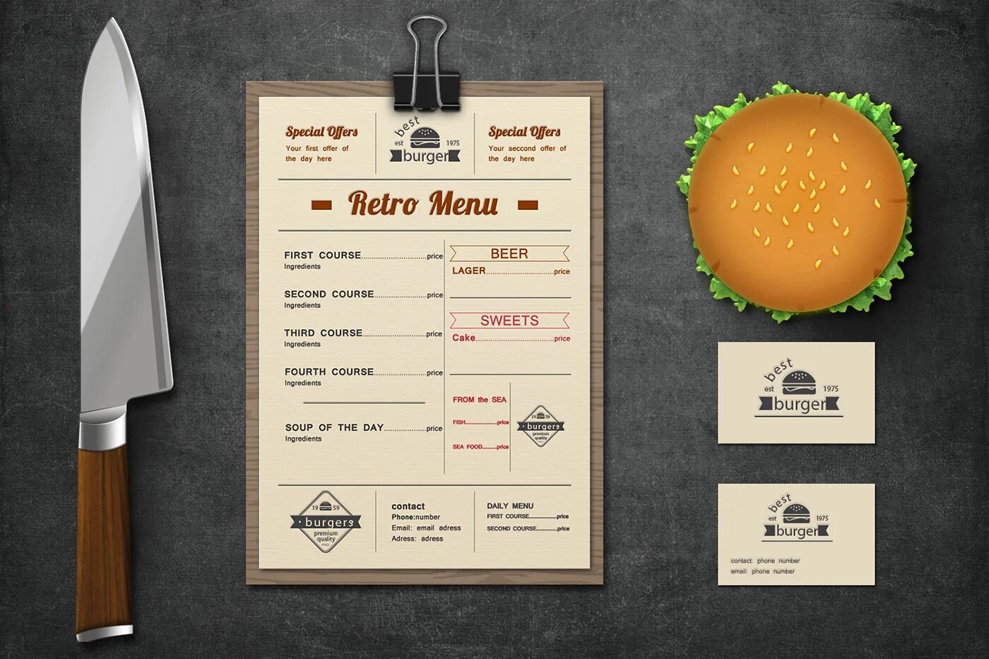 Menu layout