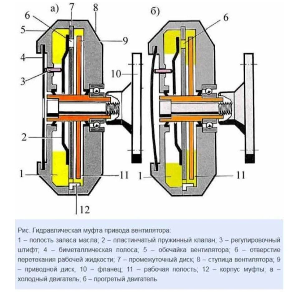 Принцип работы гидромуфты. Устройство вискомуфты вентилятора охлаждения УАЗ. Принцип работы вискомуфты вентилятора охлаждения КАМАЗ. Вискомуфта вентилятора КАМАЗ. Муфта упругая привода вентилятора 238.