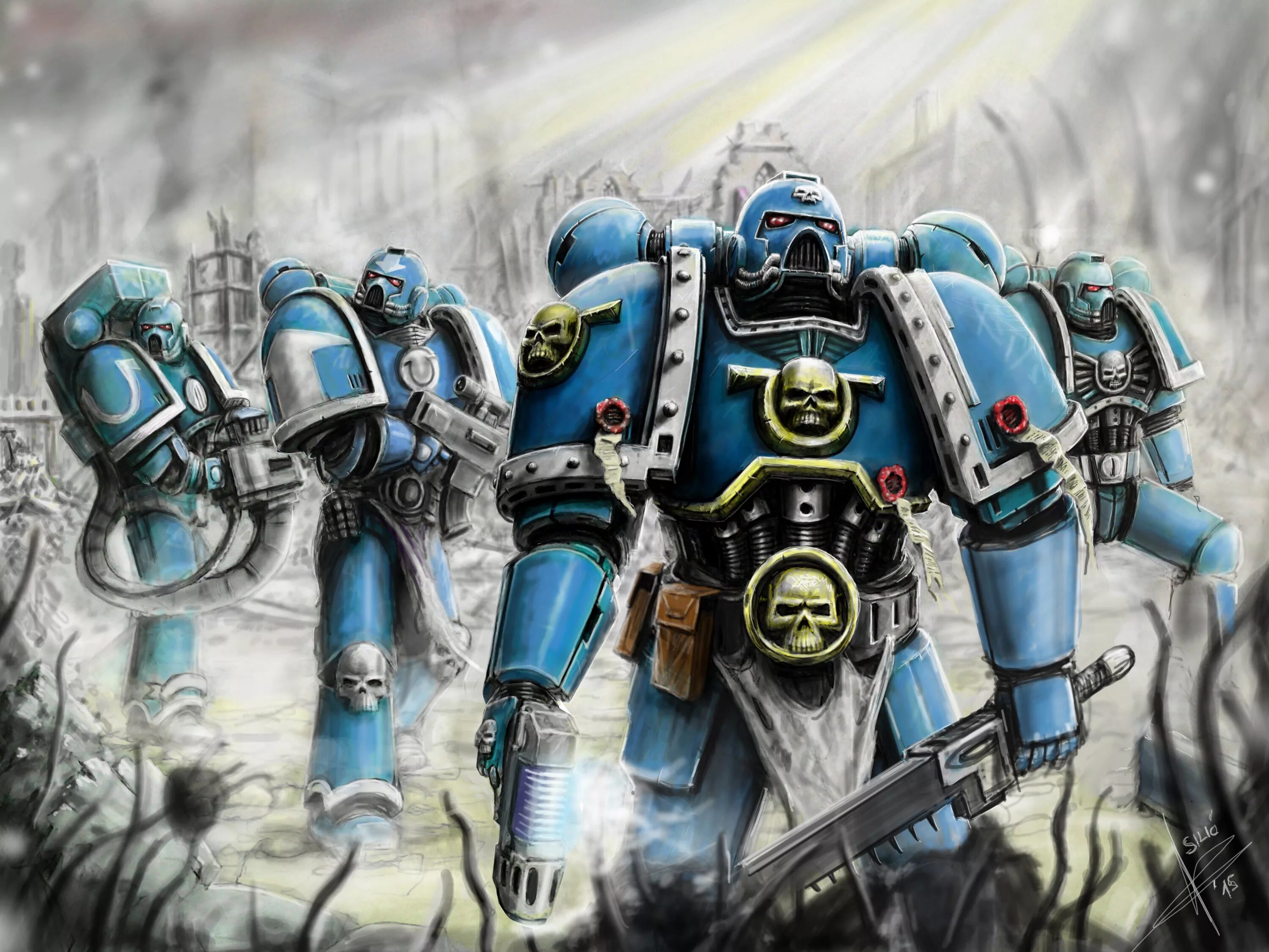 Вархаммер 40000 на андроид. Warhammer 40000 ультрамарины. вархаммер 40000 космодесант ультрамарины. warhammer 40k ультрамарины. вархаммер 40 000 ультрамарины.