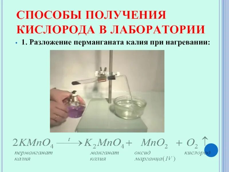 Калий марганец кислород. Кислород из перманганата калия в лаборатории. Способы получения кислорода. Получение кислорода в лаборатории. Методы получения кислорода в лаборатории.