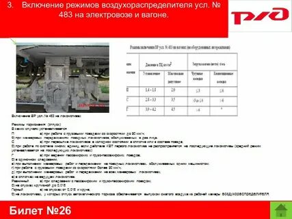 Режим включения воздухораспределителя