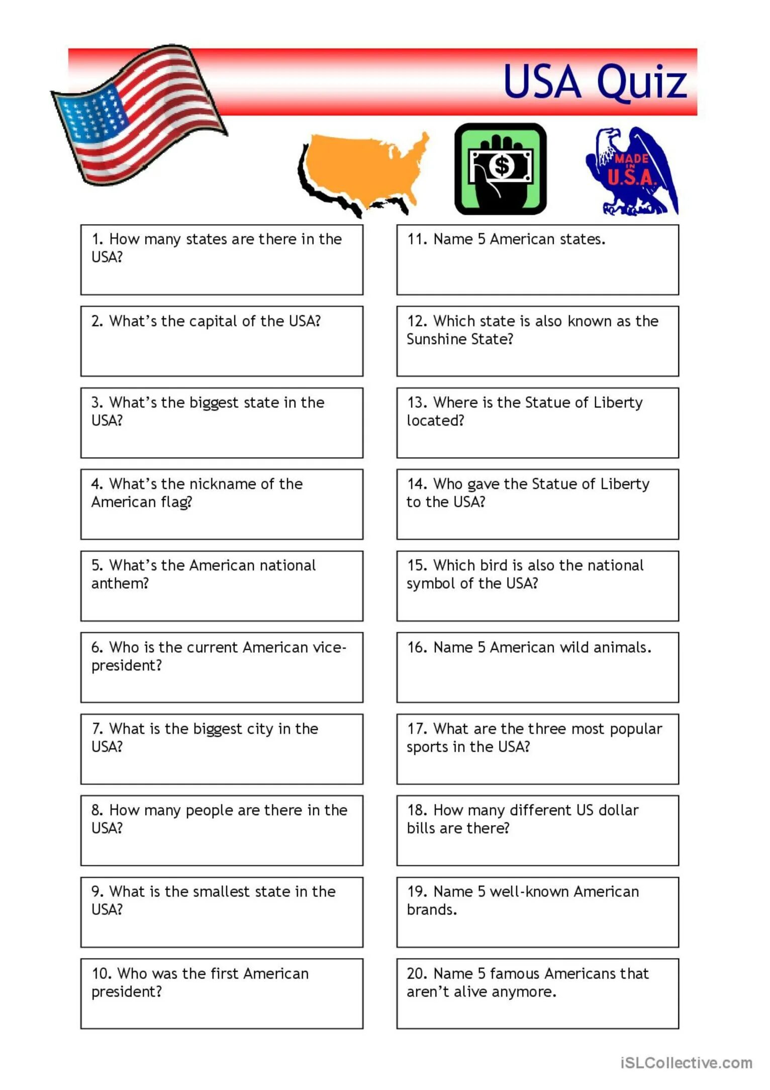 США Worksheets. США Worksheet for children. Quiz по английскому. The USA Quiz. States activities