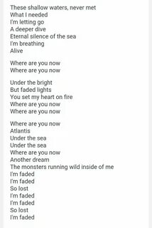 Faded where are you