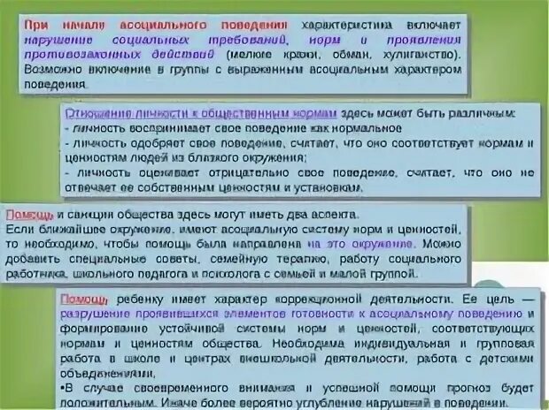 Антисоциальное поведение признаки обществознание егэ