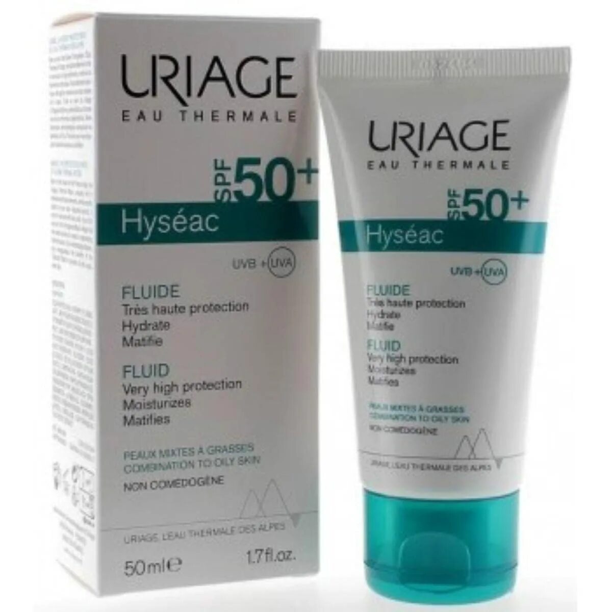 Uriage 50. Uriage SPF 50. Uriage Hyseac для лица, SPF 50+, 50 мл флюид солнцезащитный. Урьяж СПФ 50 для лица. Флюид спф 50 для лица