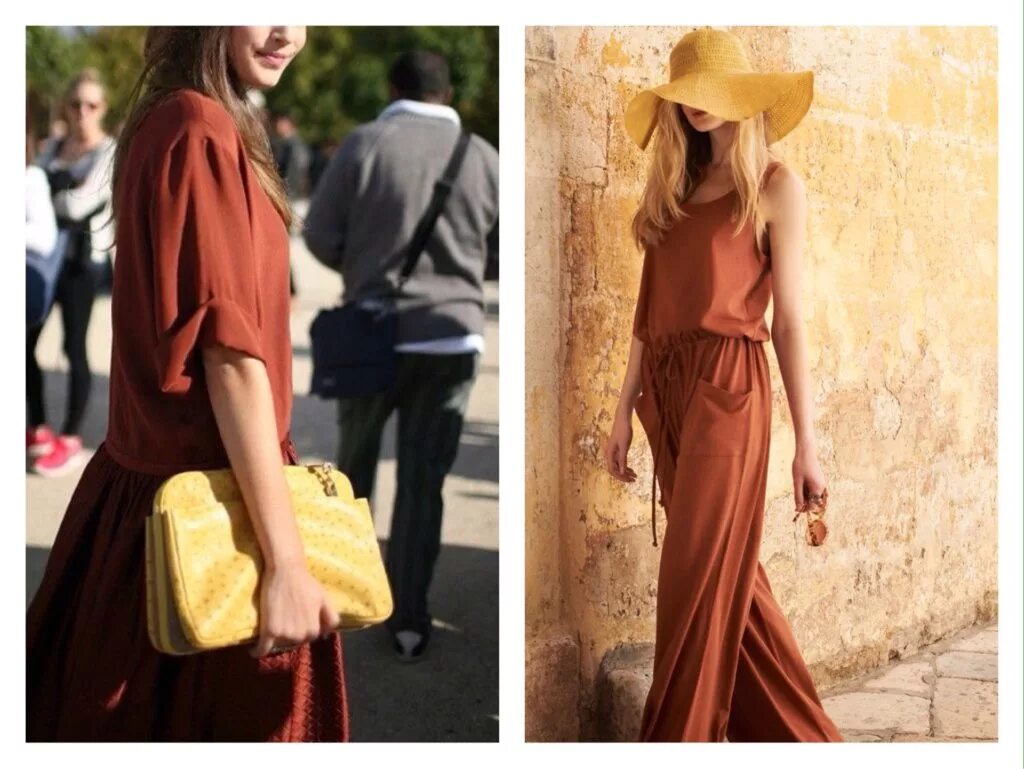 Сочетание цветов терракотовый. Кирпичный цвет в одежде. Терракотовый цвет в оде. Терракотовый цвет кому идет. Терракотовый сочетание.