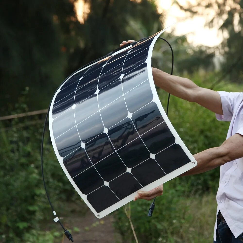 Количество солнечных элементов. Гибкая Солнечная панель 100w. Солнечная панель 100w one Sun. Солнечный модуль Солар. Гибкий монокристаллический Солнечный элемент.