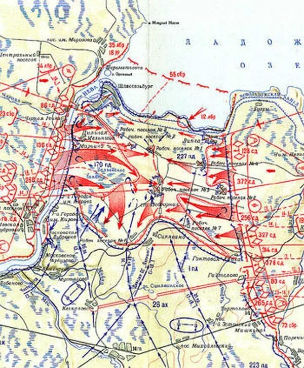 Карта прорыва блокады Ленинграда в 1943 году. Карта прорыва блокады Ленинграда в 1944 году. Операция по освобождению ленинграда