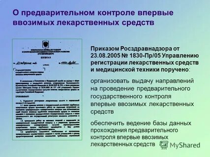Предварительный государственного контроля