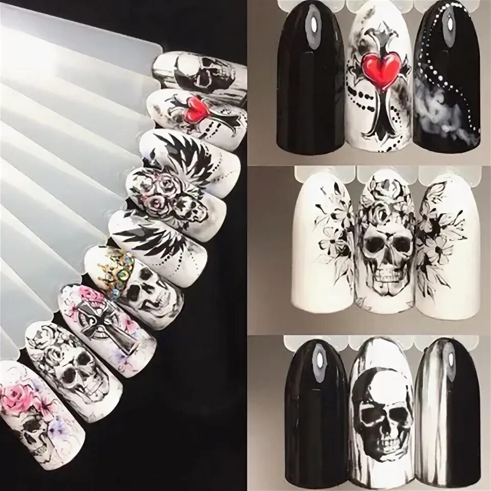 #halloween nails #spider nails #skull nails